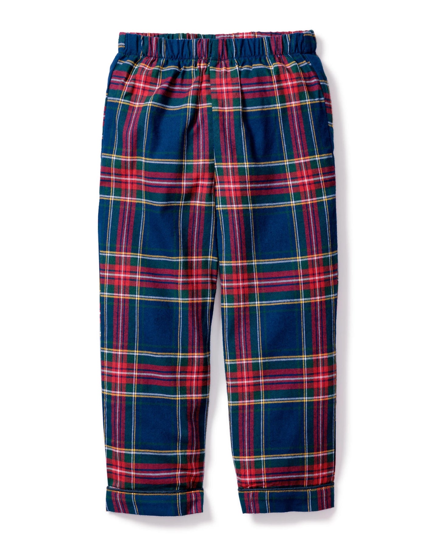 Petite Plume Kid's Brushed Twill Pajama Pant and Navy T-Shirt Set || Windsor Tartan