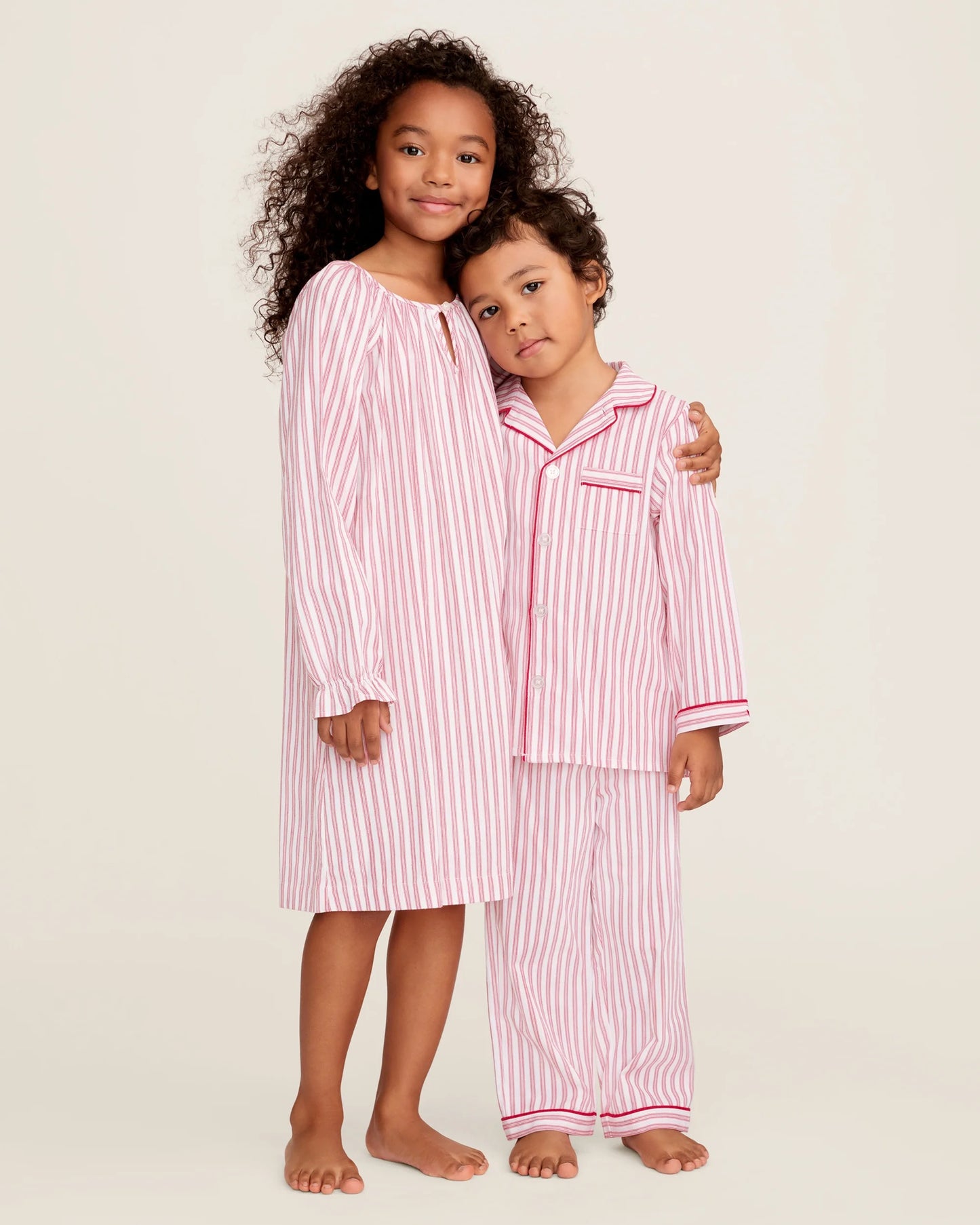 Petite Plume Kid's Twill Pajama Set || Antique Red Ticking