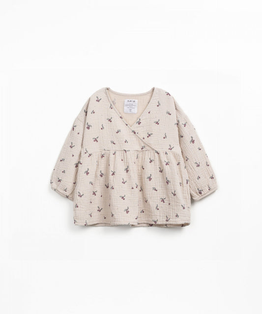 Cotton Tunic in Berry Print with Rib Leggings