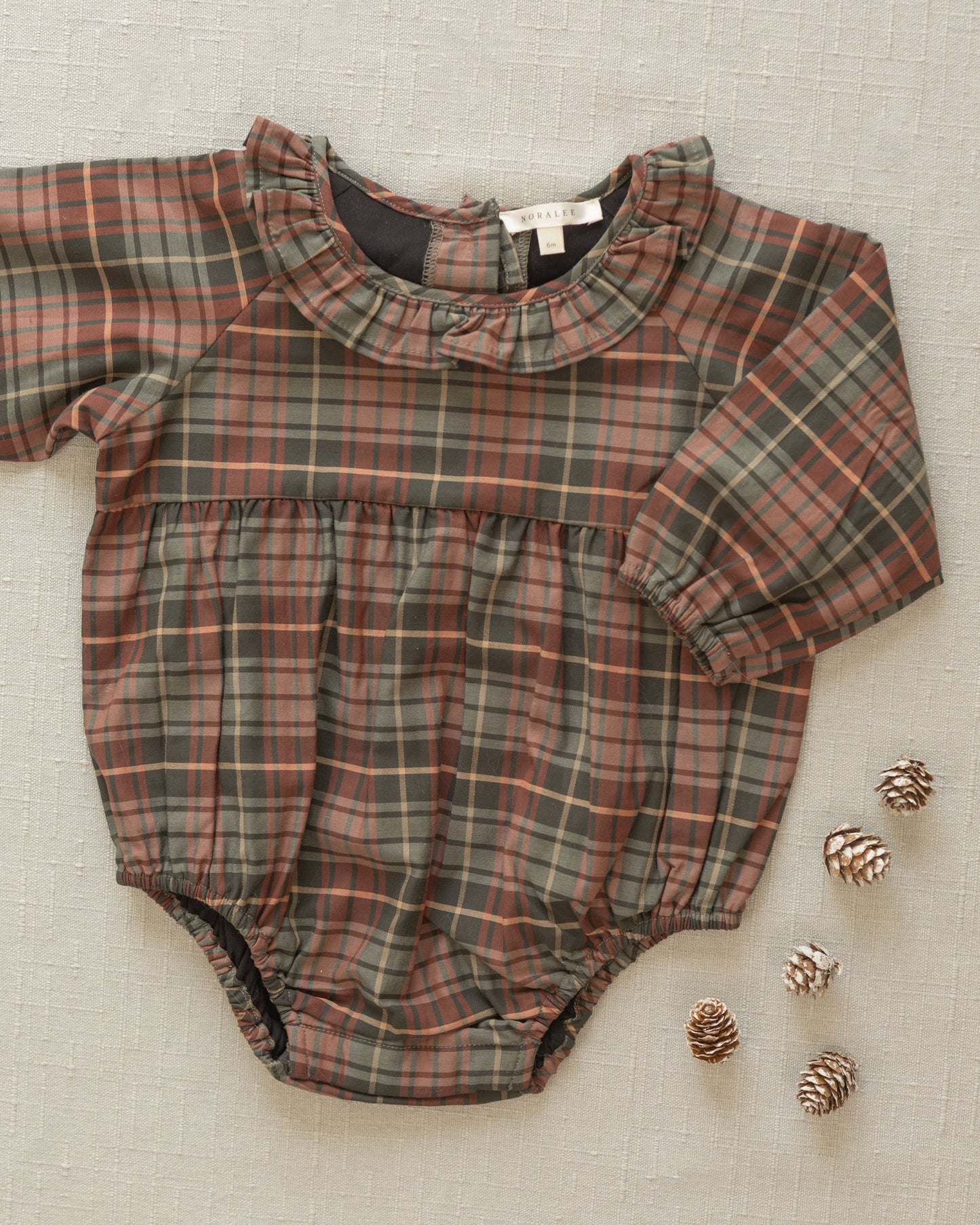 Adeline Romper || Winter Tartan