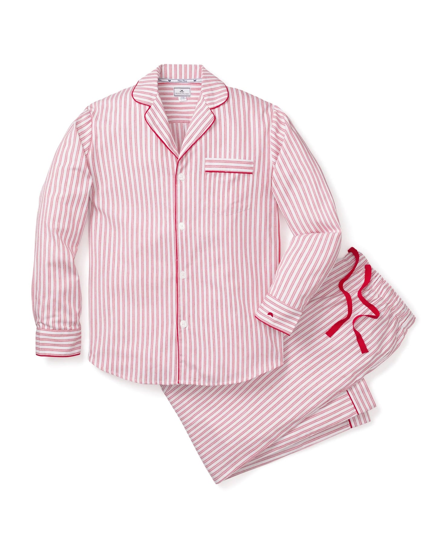 Petite Plume Men's Twill Pajama Set || Antique Red Ticking
