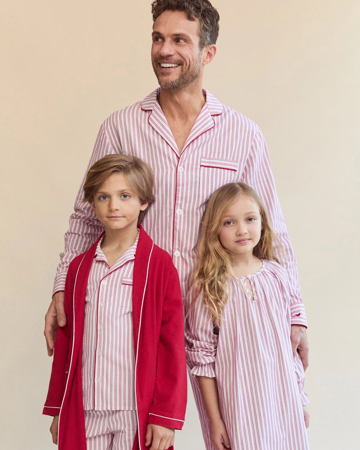 Petite Plume Men's Twill Pajama Set || Antique Red Ticking
