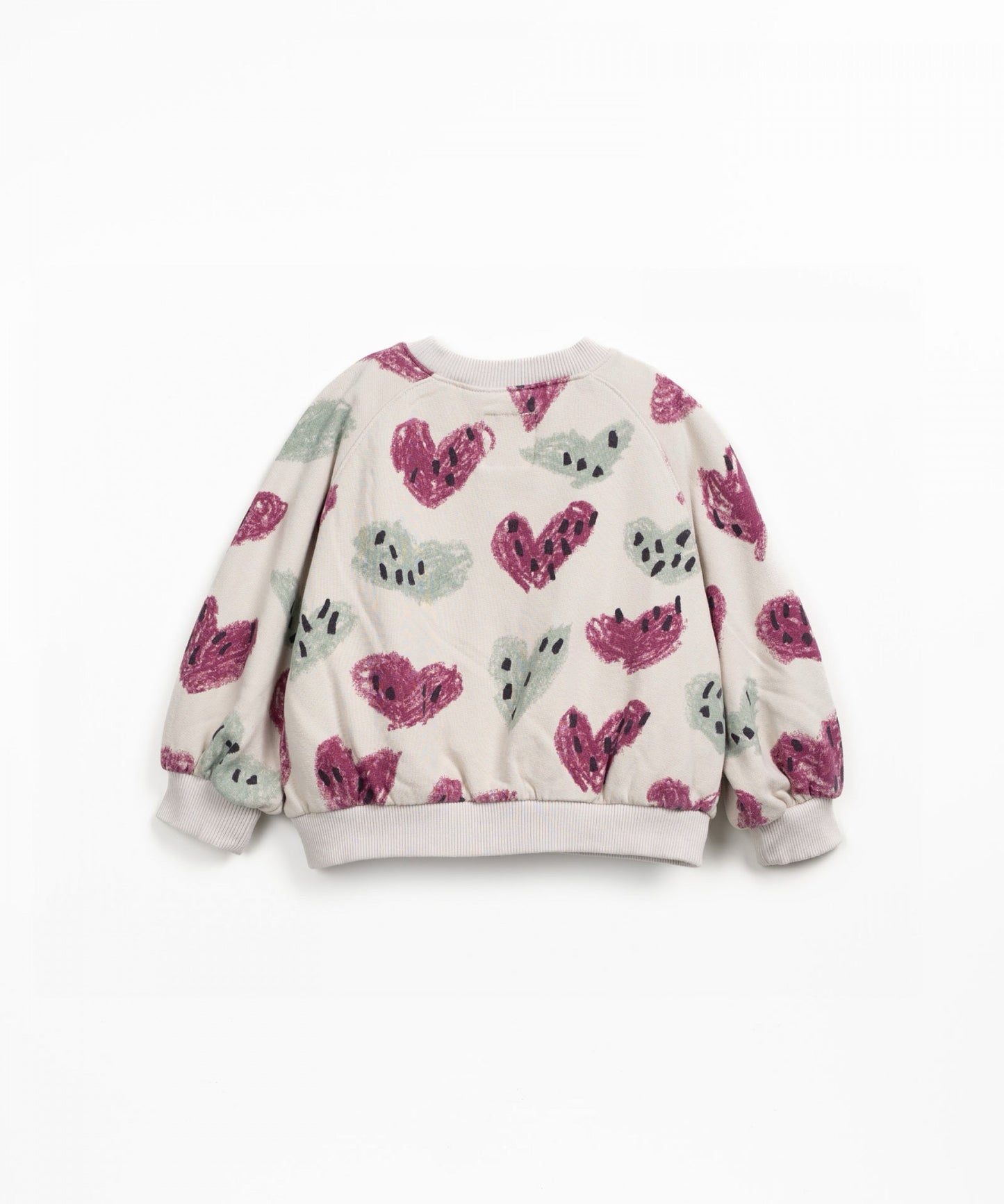 Printed Sweatshirt in Organic Cotton || Heart Print