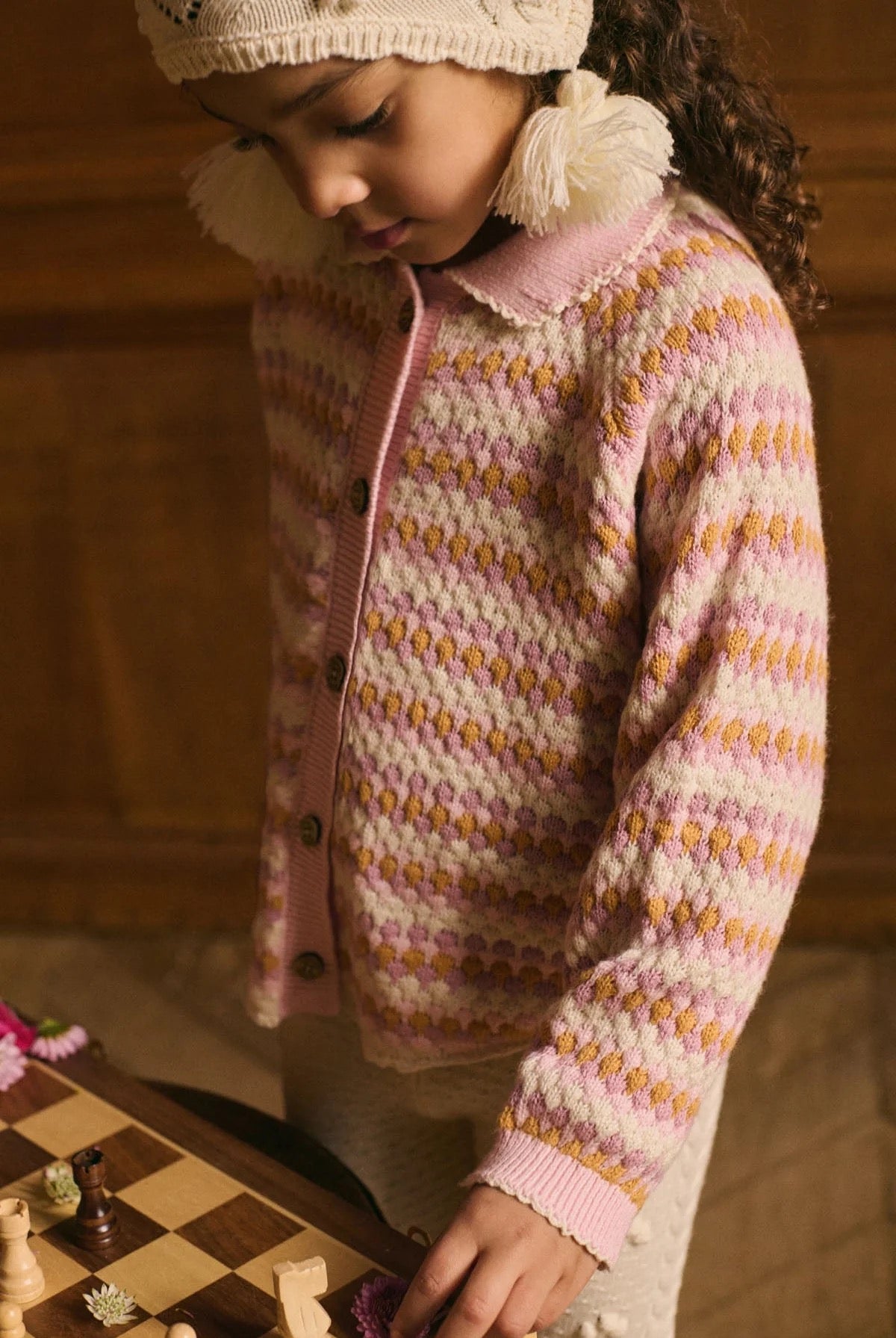 Khellani Girls Button Sweater