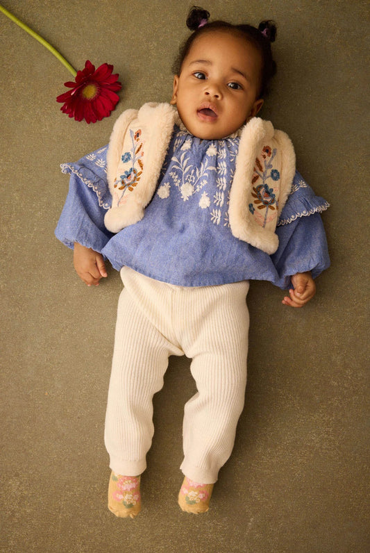 Baby Girls Salia Cotton and Wool Pant