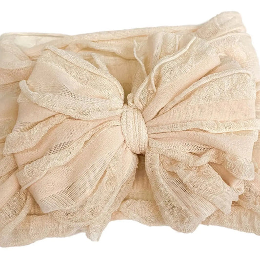 Ruffled Headband || Sugar Cookie