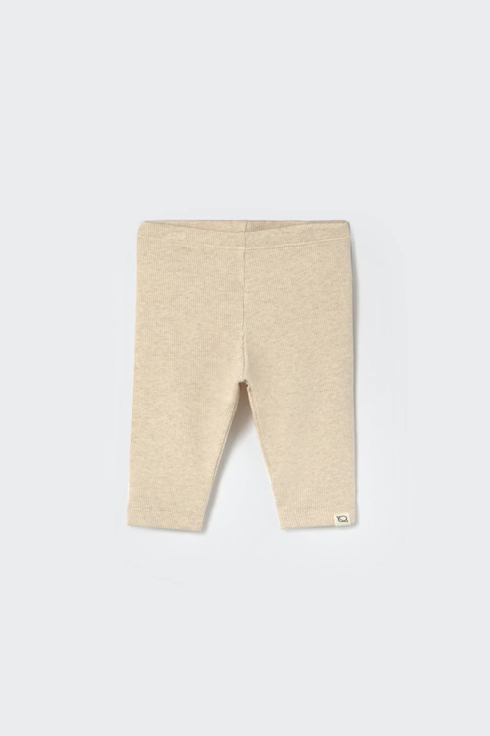 Soft Cotton Ribbed Baby Leggings || Stone