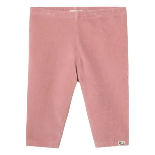 Organic Cotton Corduroy Leggings || Silver Pink