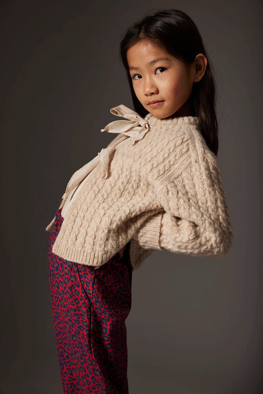Baby Tweed Tricot Cardigan || Stone