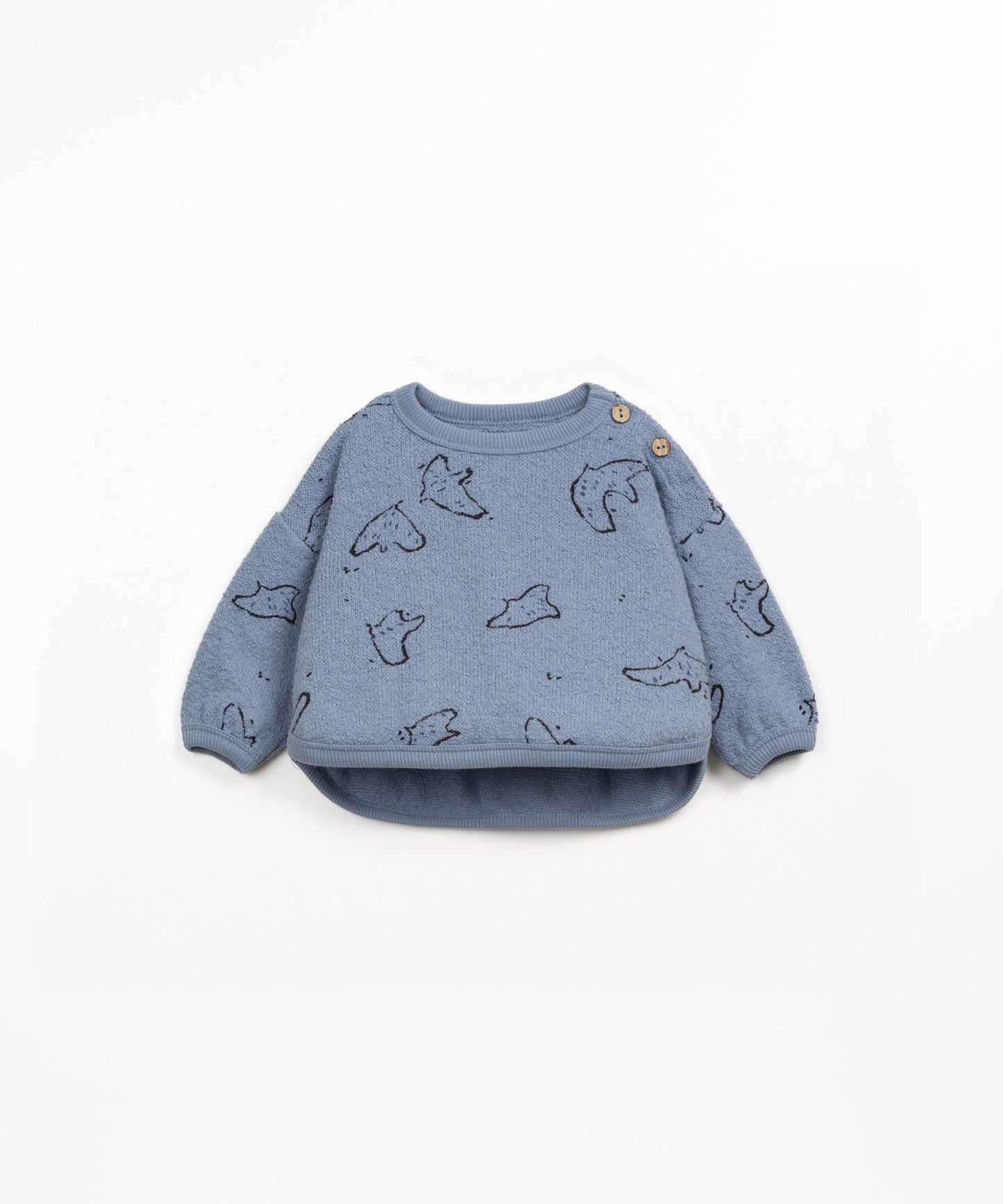Knit Jersey Sweater || Watercolor Bird Print