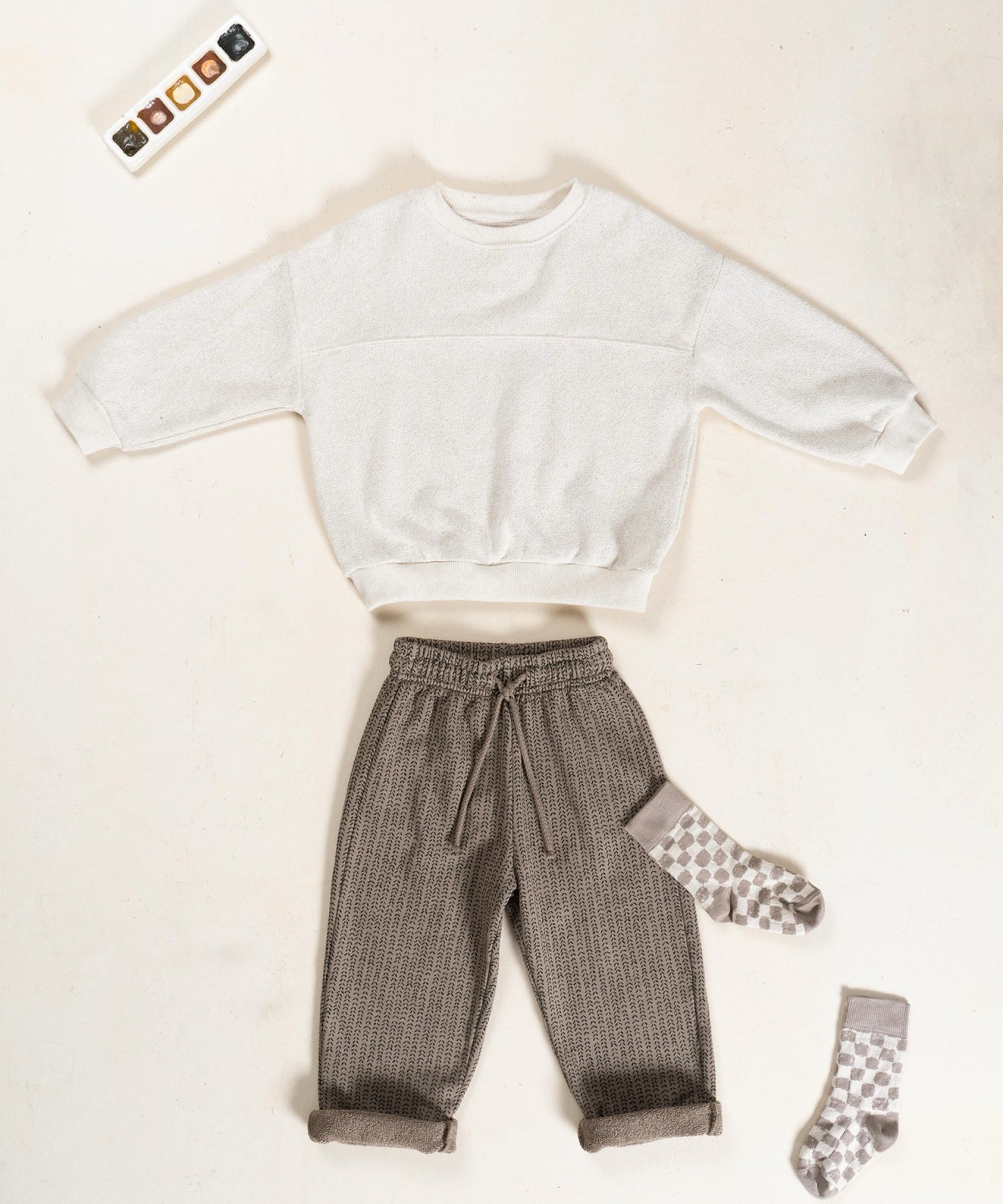 Sustainable Cotton Sweatshirt for Boy || Cream