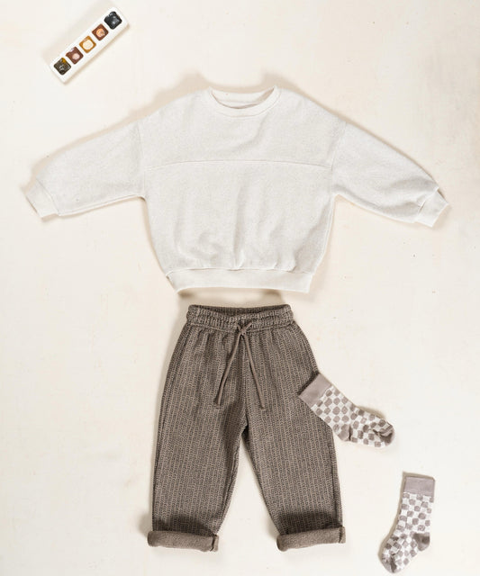 Sustainable Cotton Sweatshirt for Boy || Cream
