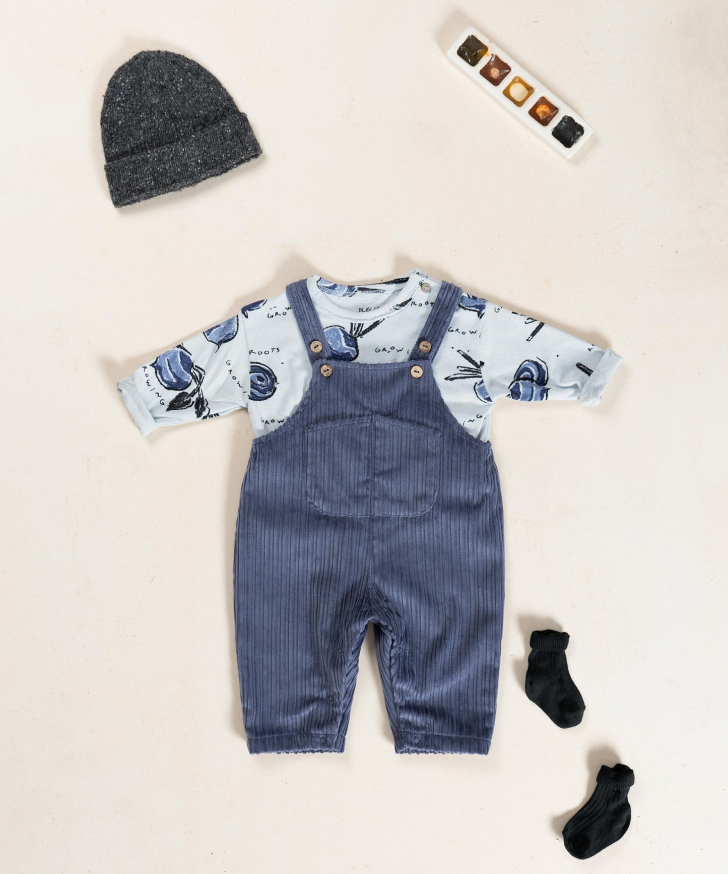 Printed Jersey Long Sleeve T-Shirt || Light Blue Beetroot Print