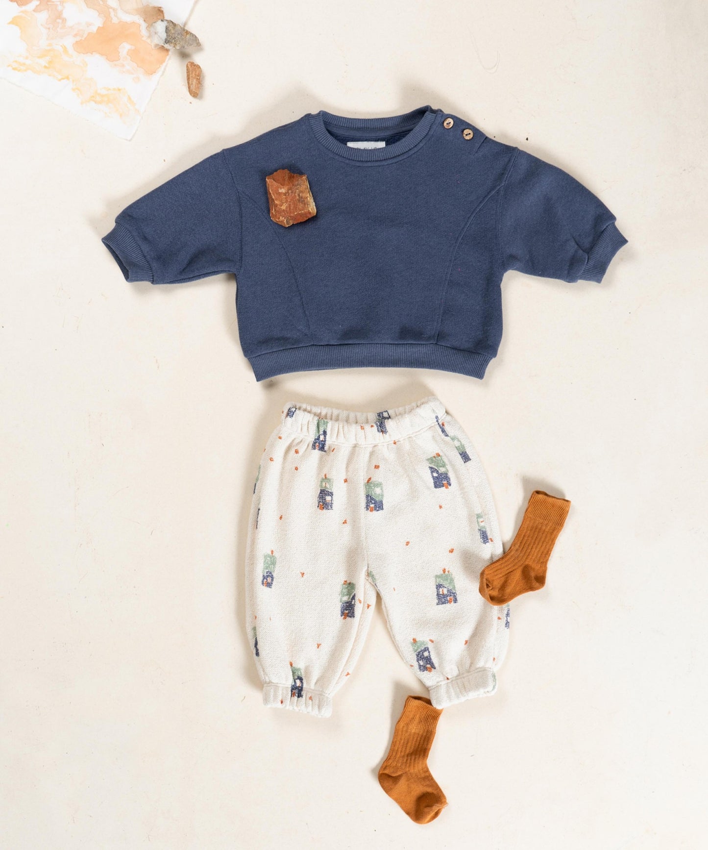 Knitted Jersey Trousers || House Print