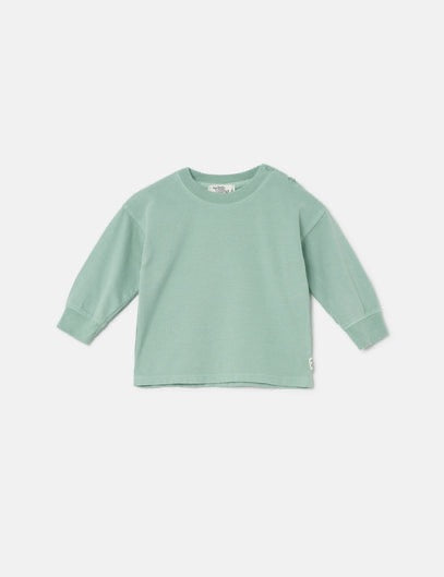 Organic Cotton Baby Fleece Sweatshirt || Arctic Blue