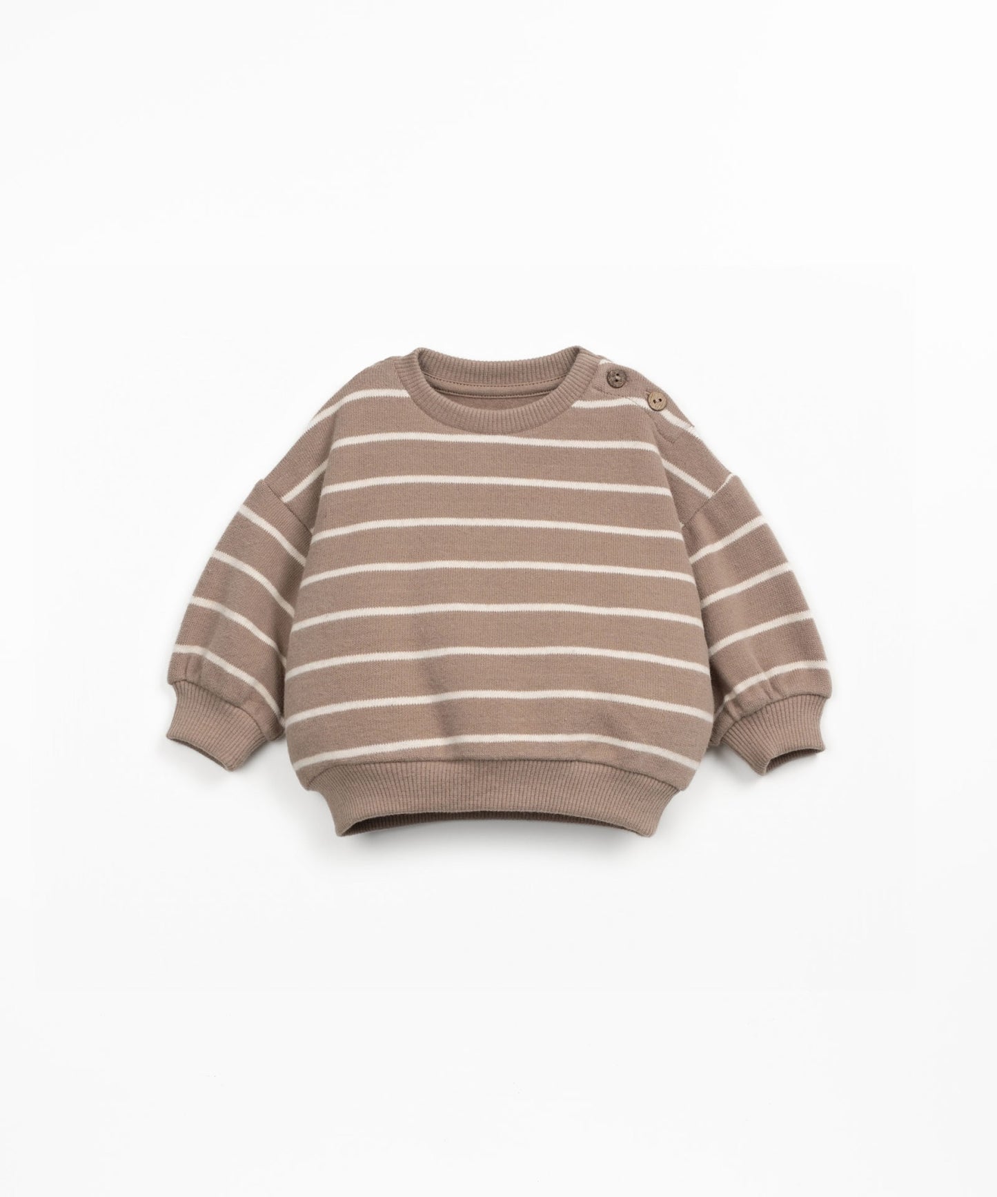 Striped Jersey Sweater || Light Brown