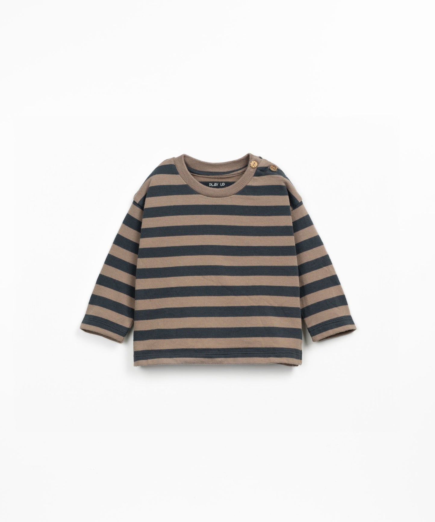 Striped Jersey Long Sleeve T-Shirt || Brown & Graphite