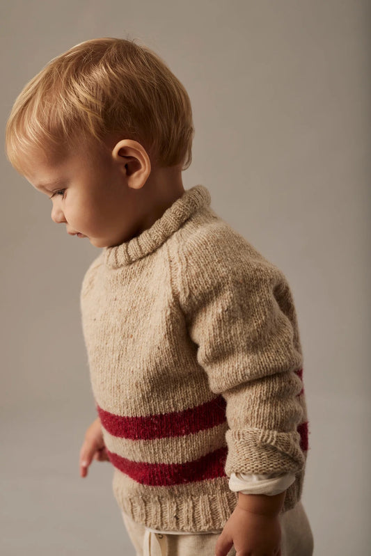 Tweed Tricot Baby Sweater || Stone Red