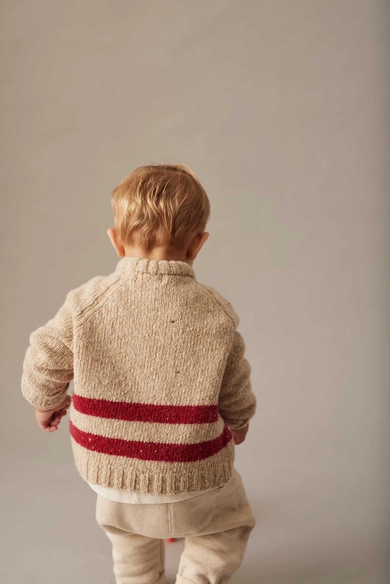 Tweed Tricot Baby Sweater || Stone Red