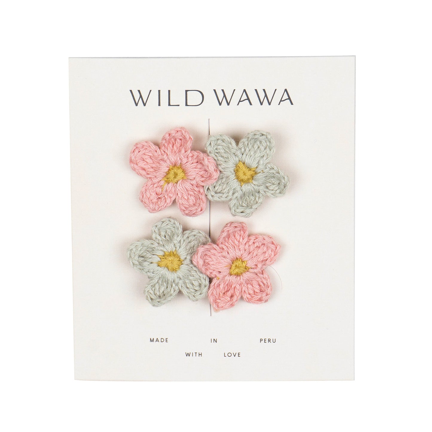 Wild Wawa Crochet Clip Set || Pink & Blue Flower