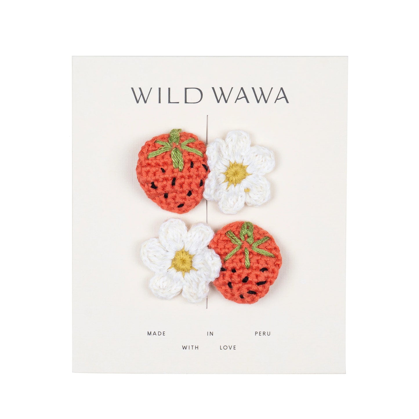 Wild Wawa Crochet Clip Set || Strawberry Daisy