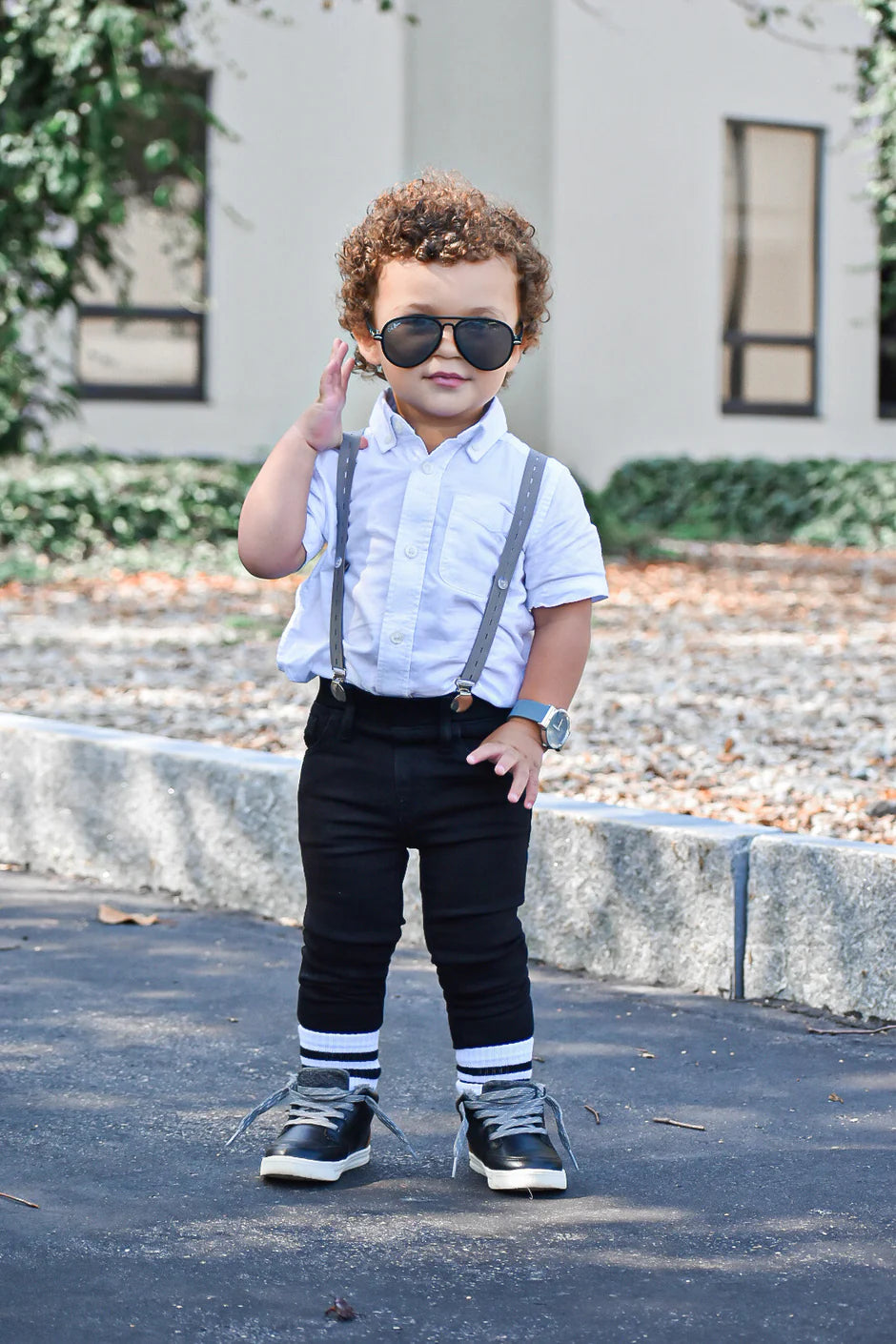 KICKIN' IT UP SOCKS WHITE WITH BLACK STRIPE