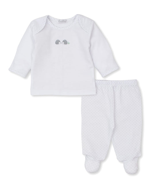 Hand Embroidered Elephant Cotton Set White