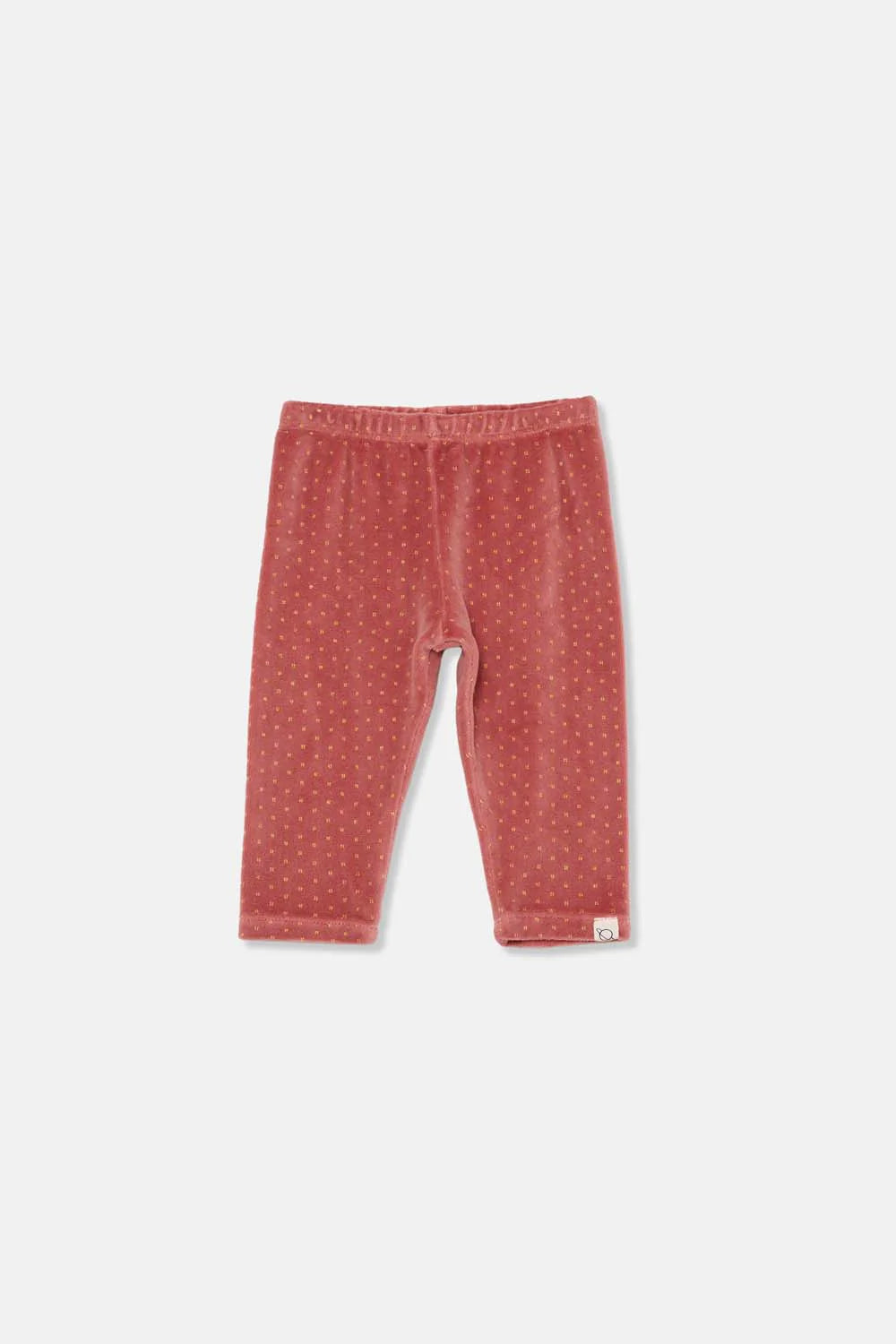 ORGANIC VELOUR BABY LEGGINGS ROSE