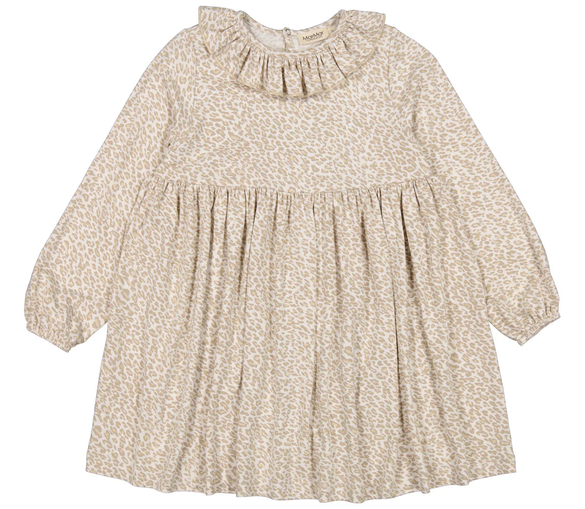 Diora Frill Dress || Beige Leo