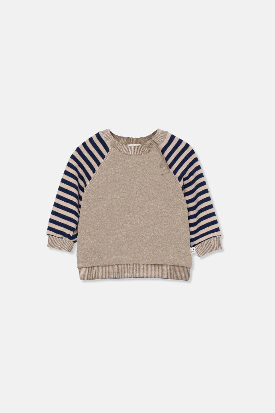 SOFT STRIPED BABY SWEATER GRAY NAVY