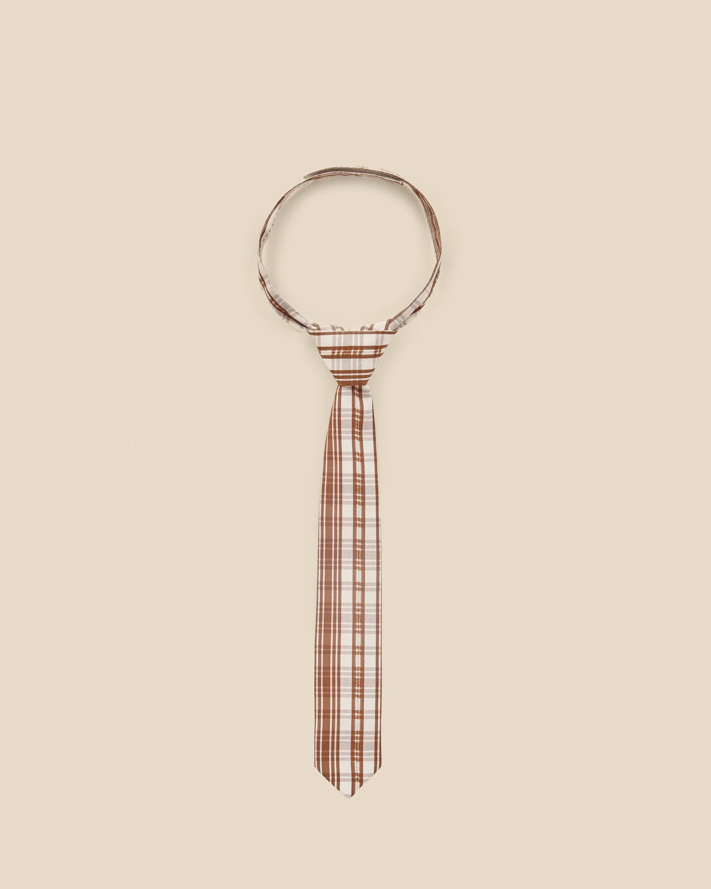 SKINNY TIE COPPER PLAID