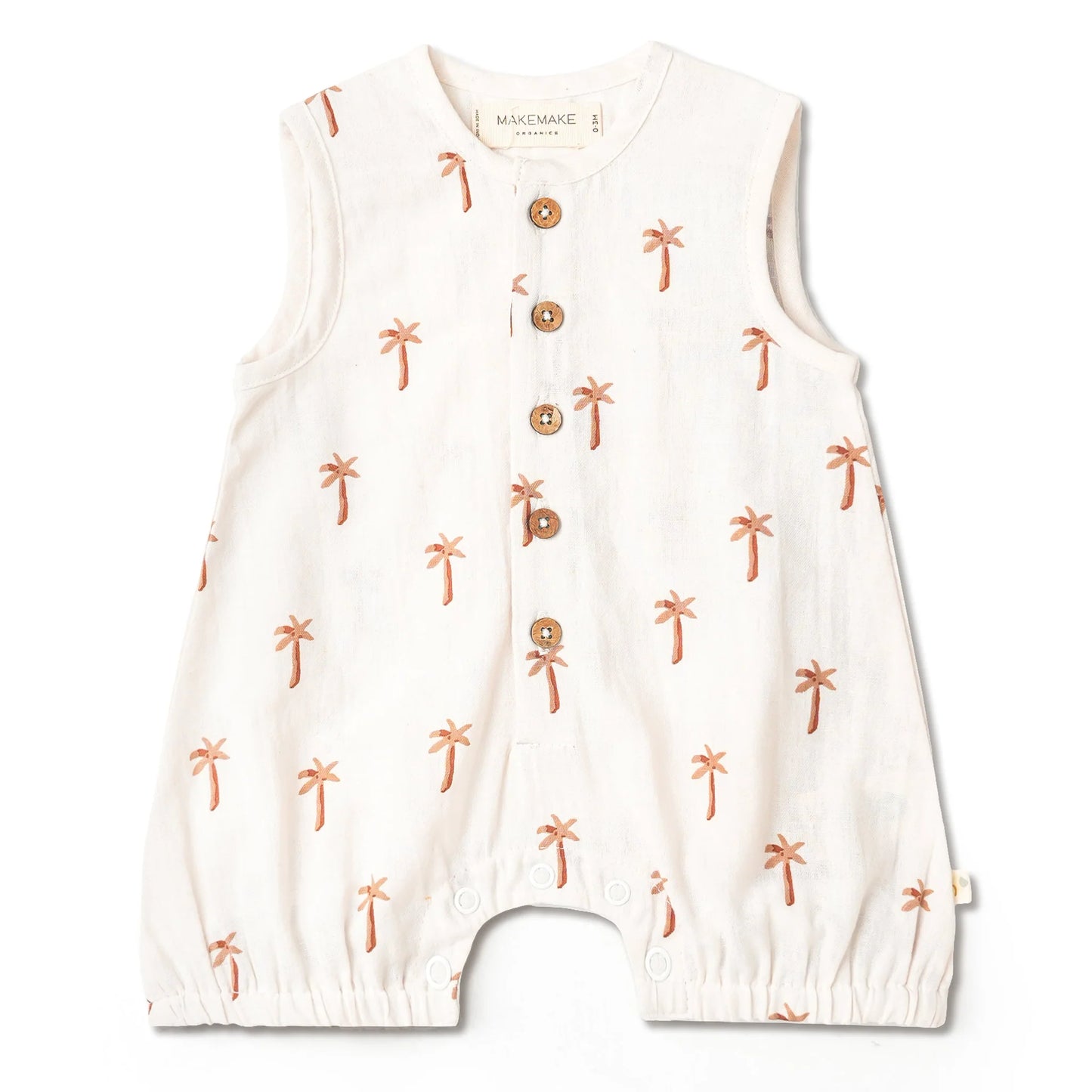 Organic Sleeveless Bubble Romper || Palm