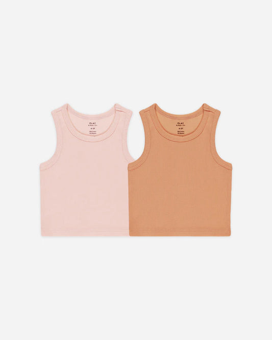 Ribbed Tank Set || Pink, Grapefruit