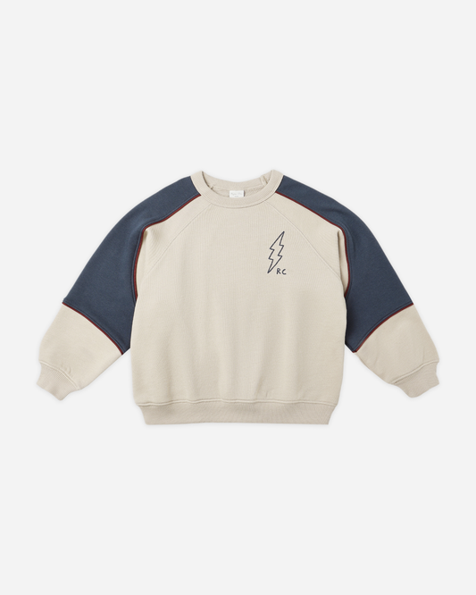 Paneled Sweatshirt & Sweatpant Set || Stone