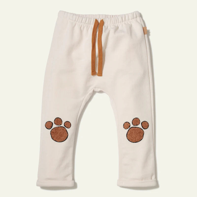 RECYCLED COTTON PAW PATCH BABY PANT NATURAL