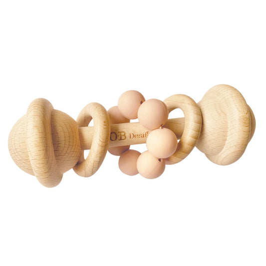 PEACH WOODEN RATTLE