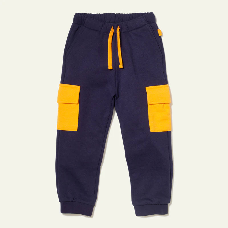 RECYCLED COTTON POCKET KID JOGGER NAVY