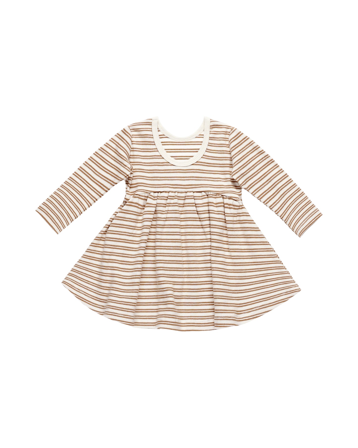 Ribbed Long Sleeve Dress Golden Stripe