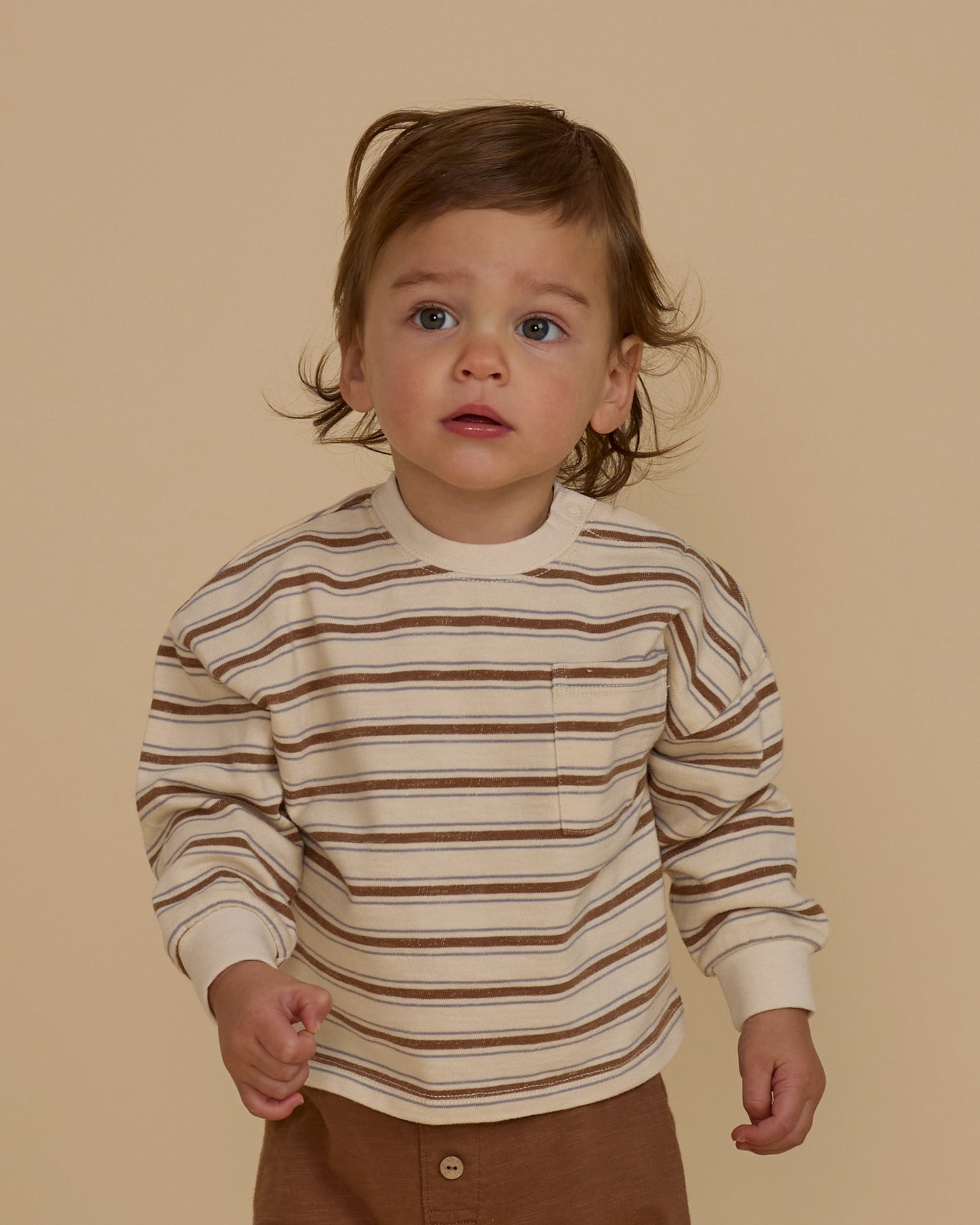 RELAXED LONG SLEEVE TEE SADDLE STRIPE