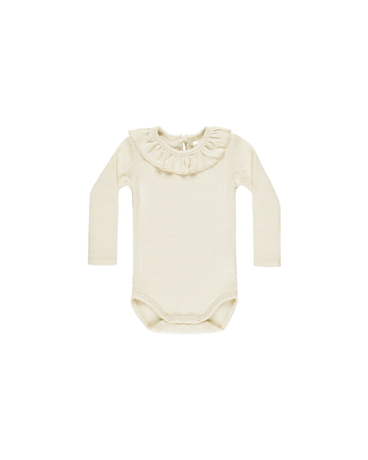 RUFFLE COLLAR BODYSUIT NATURAL