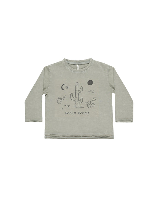 Raw Edge Long Sleeve Tee Wild West