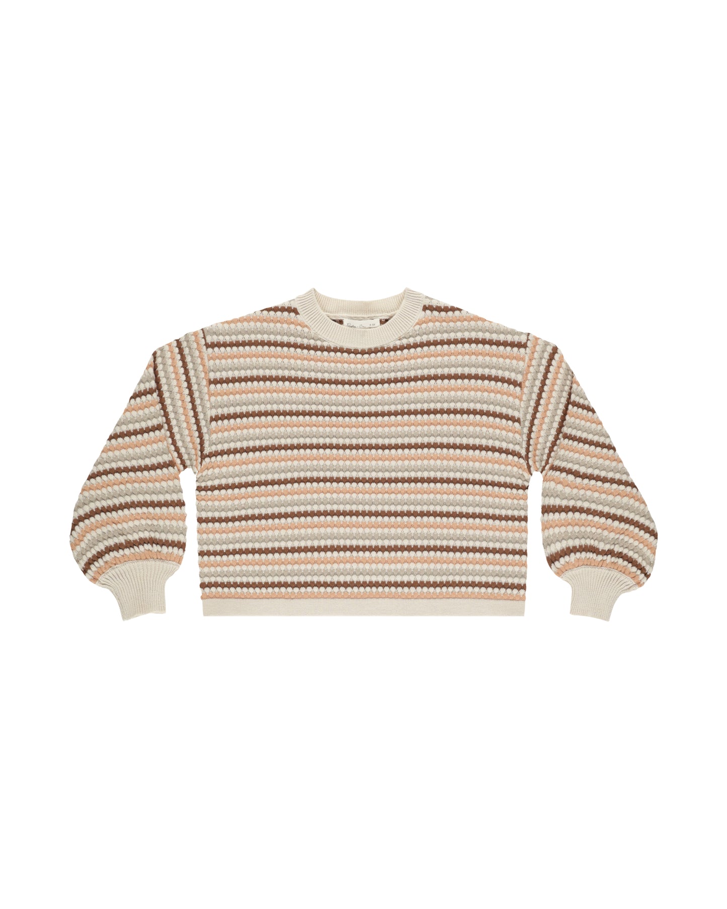 BOXY CROP SWEATER HONEYCOMB STRIPE