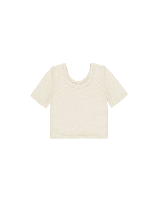 SCALLOP TEE NATURAL