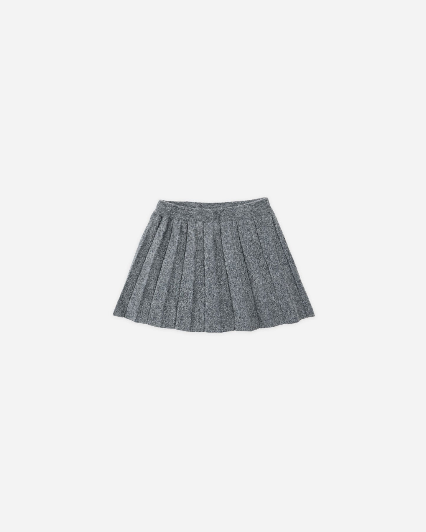 Collared Sweater and Knit Pleated Skirt Set || Heathered Grey