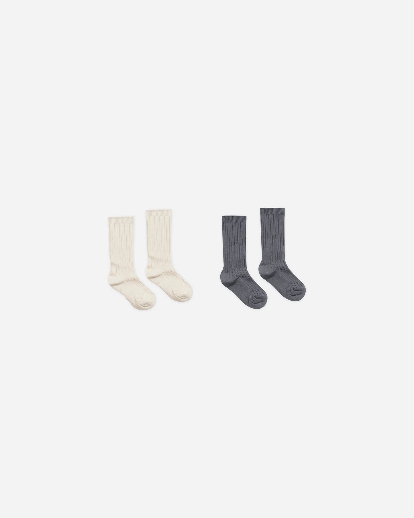 Ribbed Socks Set Natural and Indigo