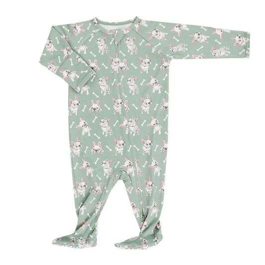 Bamboo Zipper Footie Pajamas || Ruff and Stuff