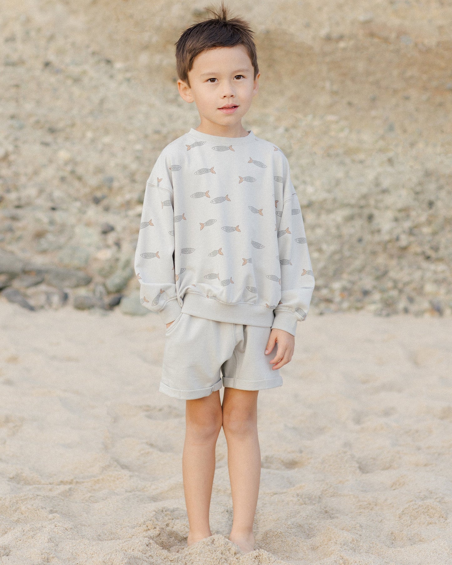 Sweatshirt and Relaxed Short Set || Sardines