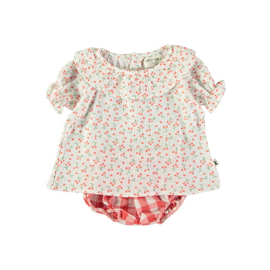 Cherry Muslin Top + Bubble Coulette || Cherry & Red Check