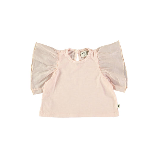 Flutter Sleeve Blouse + Strawberry Short Set  || Pink