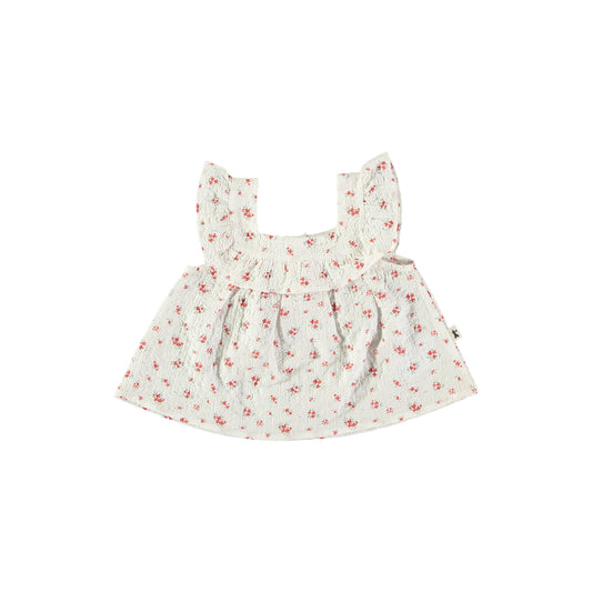 Red Fleur Muslin Blouse